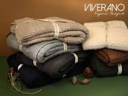 Organic cotton throw blankets and cushion covers